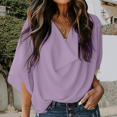 Chiffon V-Neck Casual Top