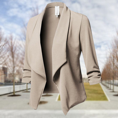 Long Sleeve Pleated Blazer