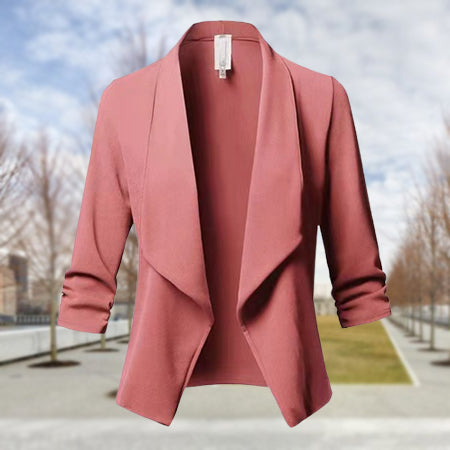 Long Sleeve Pleated Blazer