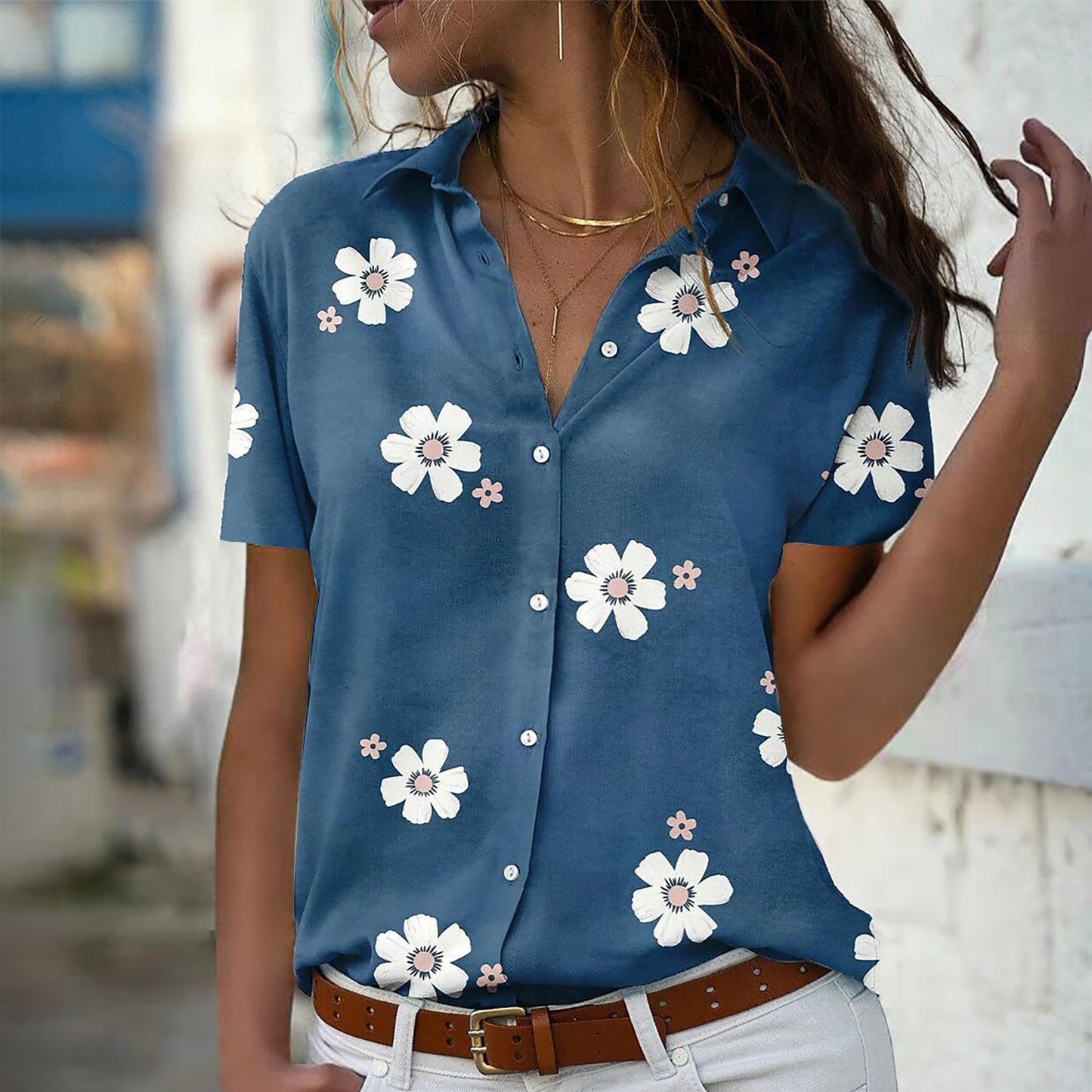 Floral Button Casual Top