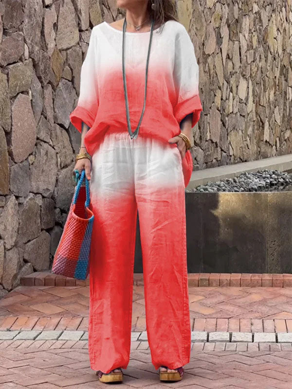 New Fashion Gradient Ladies Two Piece Suit