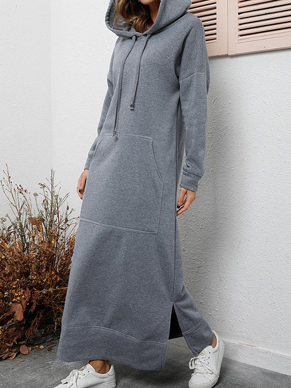 Knitted Hooded Casual Dress