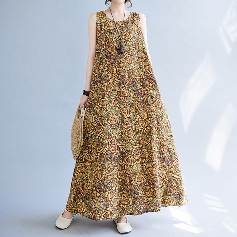 Printed Sleeveless Women’s Dress