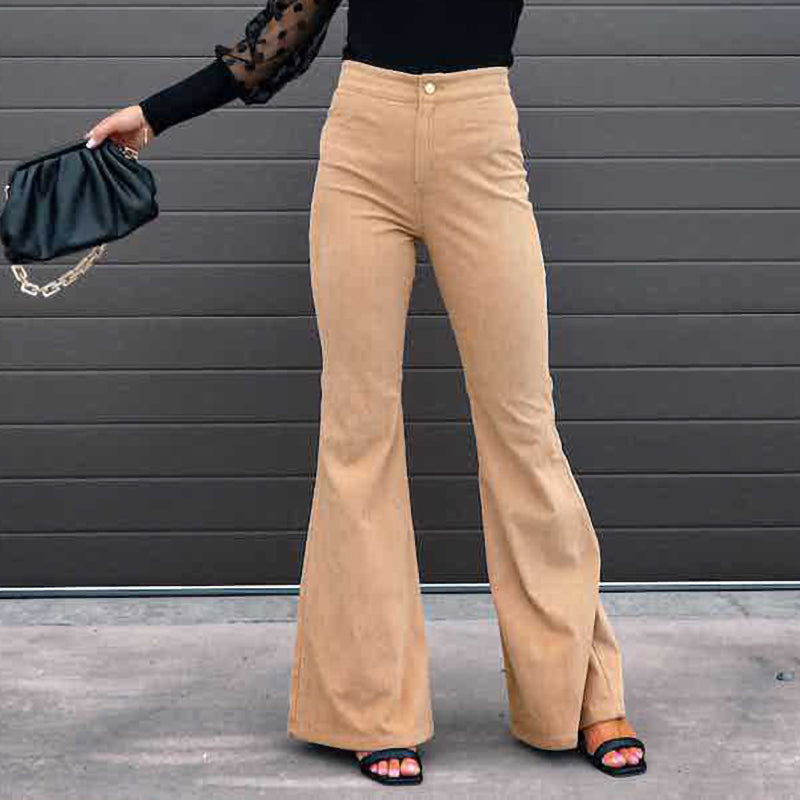 Solid Color Casual Women's Flared Pants