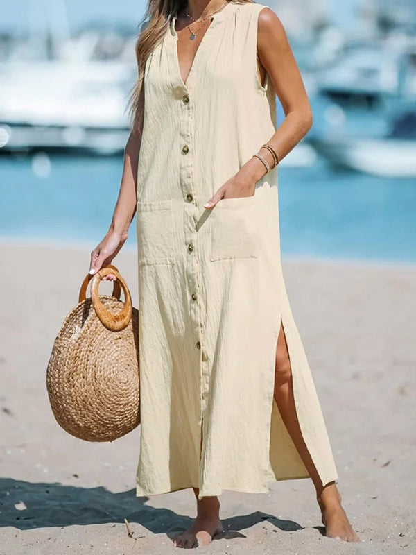 Elegant Single Breasted Ladies Dress