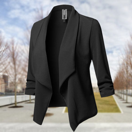 Long Sleeve Pleated Blazer