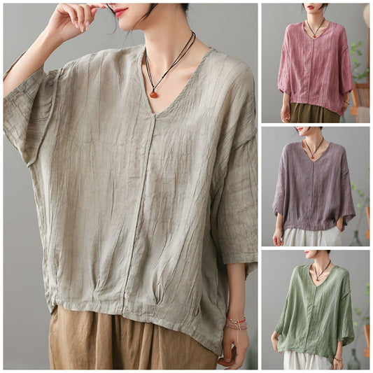 Vintage Solid Color Ladies Top