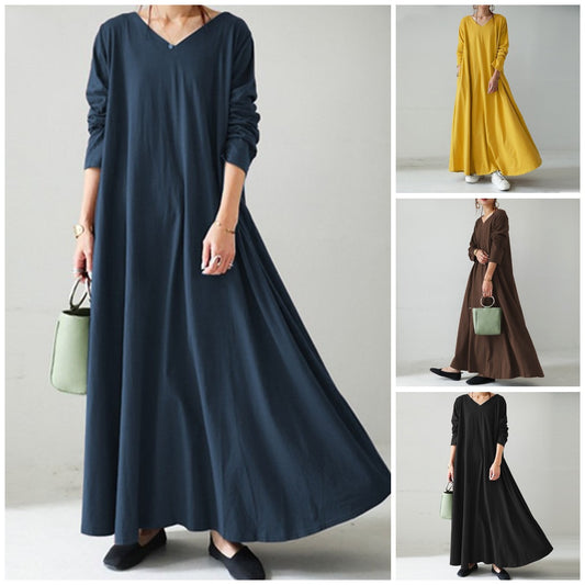 Fashion Street Long Sleeve V Neck Dress