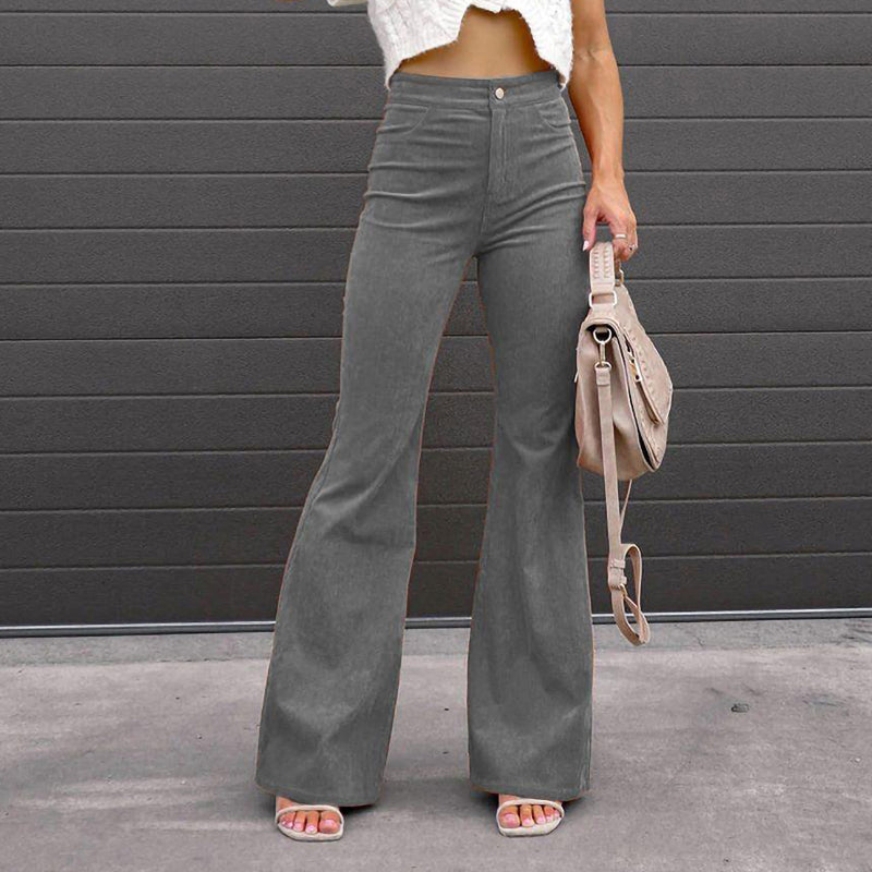 Solid Color Casual Women's Flared Pants