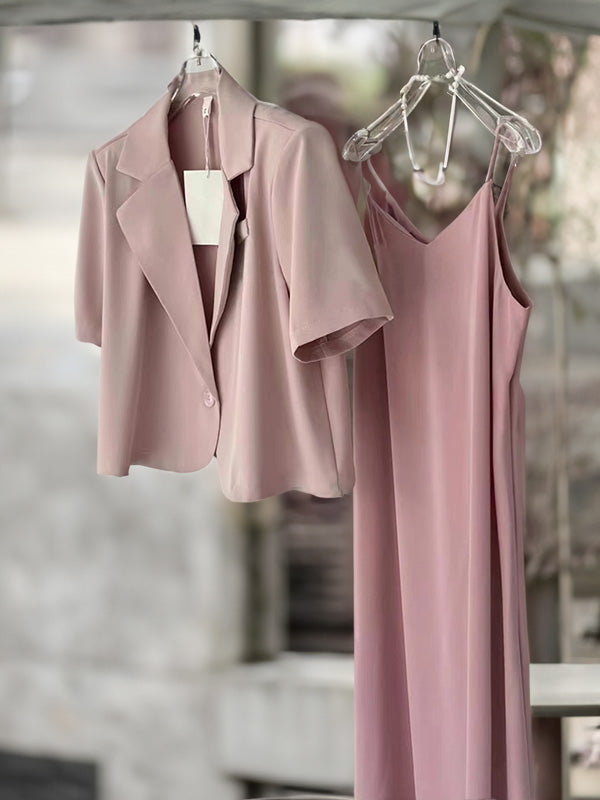 Fashion Ladies Coat Suspender Skirt Two Piece Suit