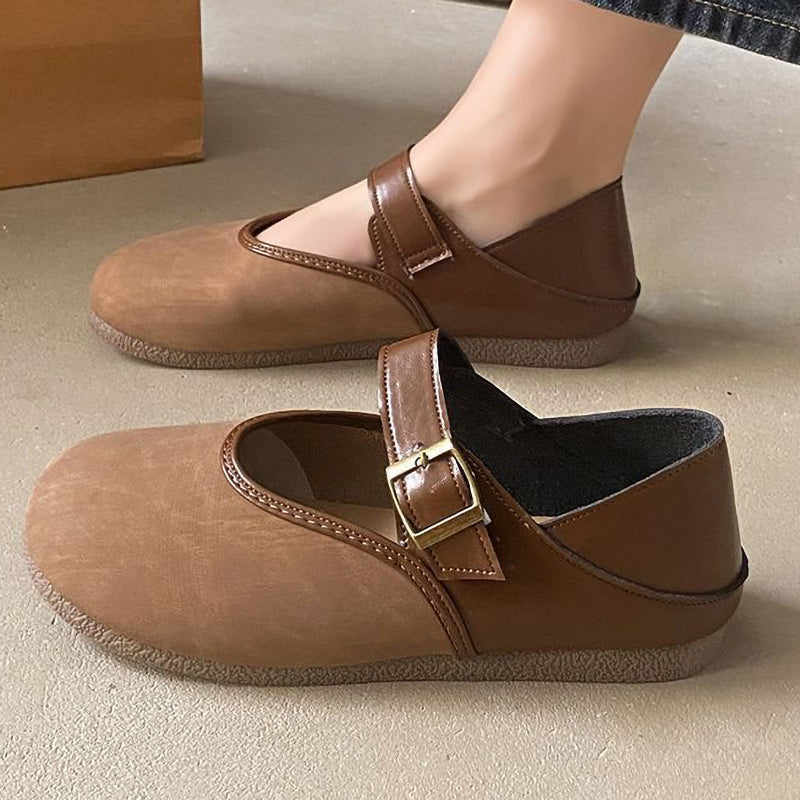 New Soft-Soled And Soft-Surface Belt Buckle Women'S Shoes