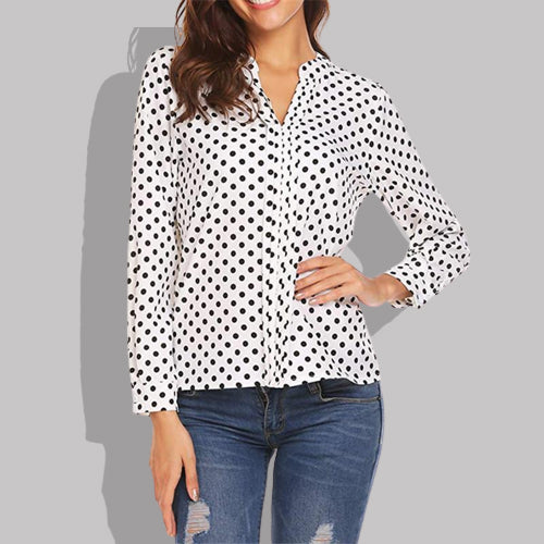 Fashionable Polka Dot Print Women's Top