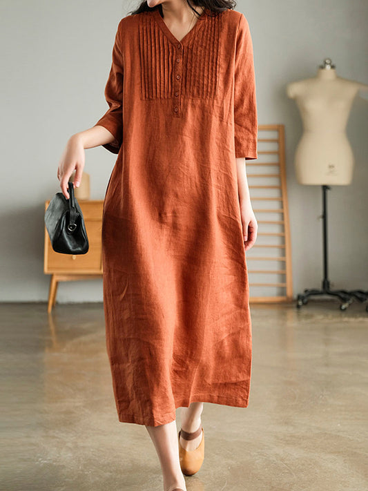 Casual Pleated Women's Dress