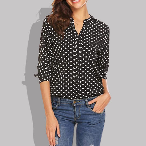 Fashionable Polka Dot Print Women's Top