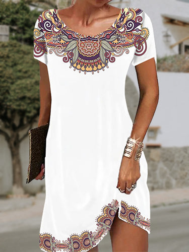 Ladies Printed Embroidered Dress