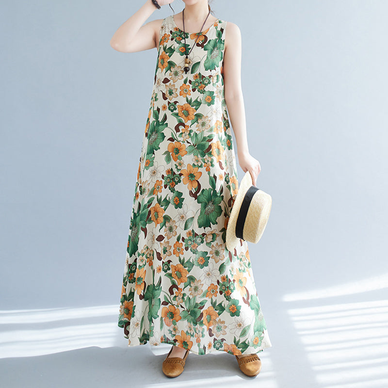 Printed Sleeveless Women’s Dress