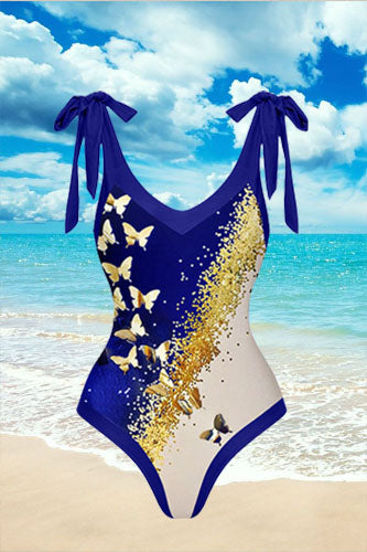 Bright Butterfly Print Swimsuit