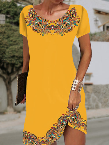 Ladies Printed Embroidered Dress