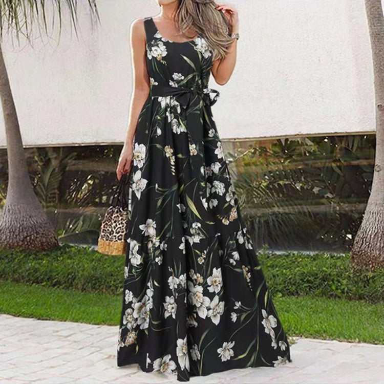 Floral Print Pleated Dress