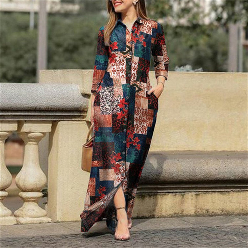 Elegant Fashion Lapel Cardigan Dress