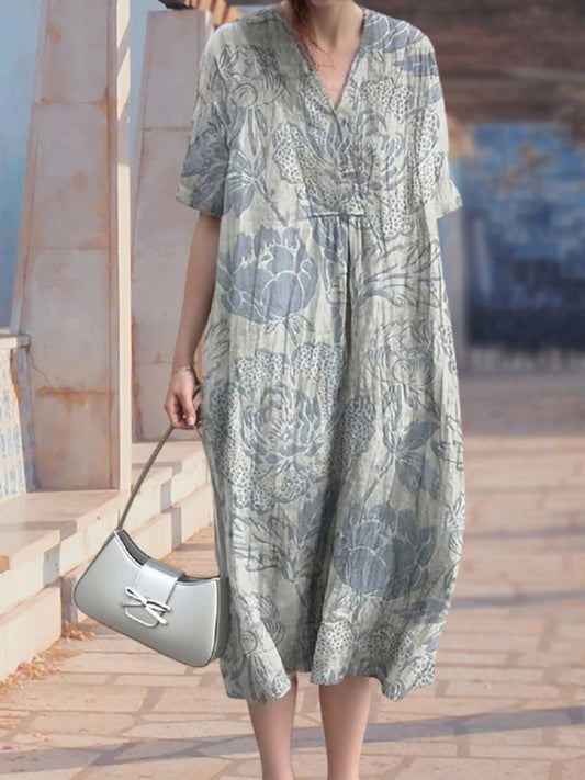 New Light Blue Beautiful Print Women's Top and Dress