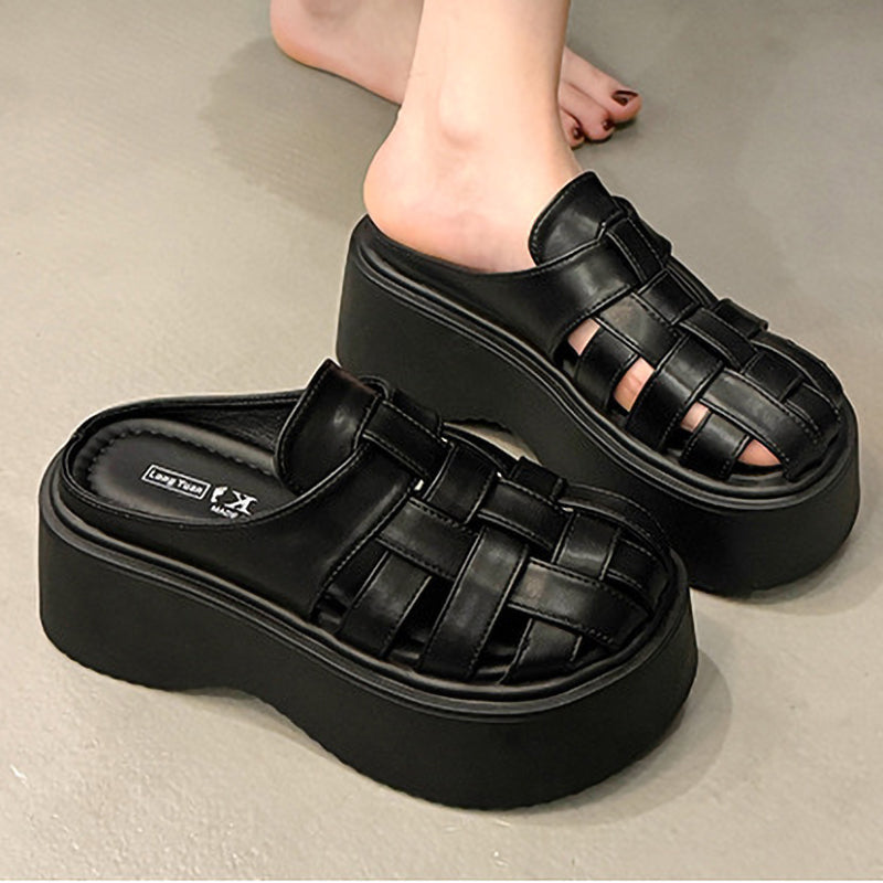 Braided Round Toe Soft Bottom Thick Sole Women'S Slippers