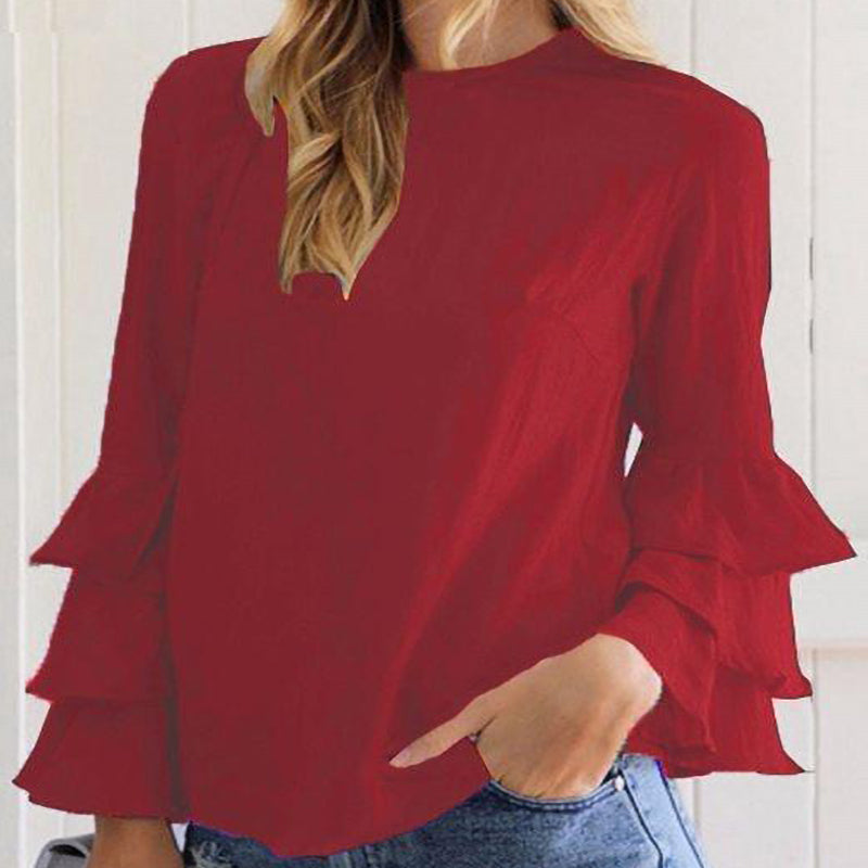 Beautiful Three-Layer Ruffle Top