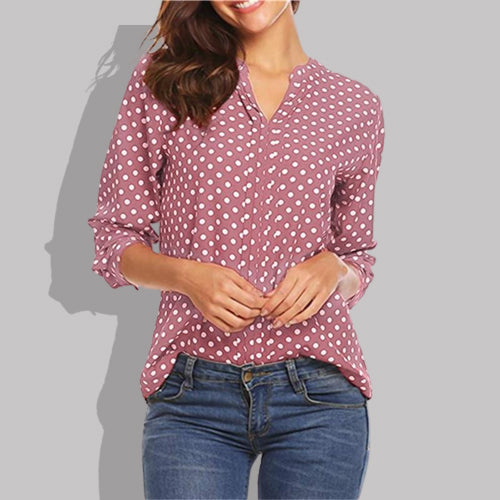 Fashionable Polka Dot Print Women's Top