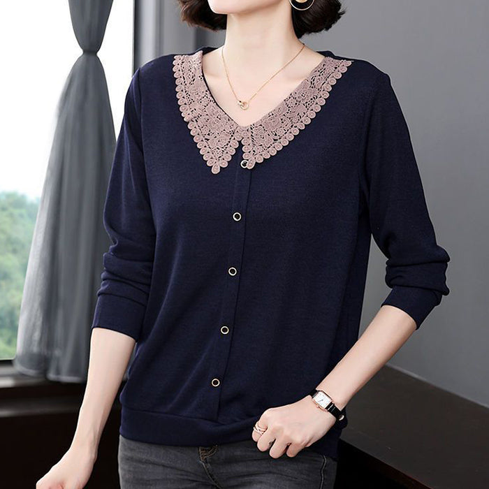 Stylish Lace Neckline Top