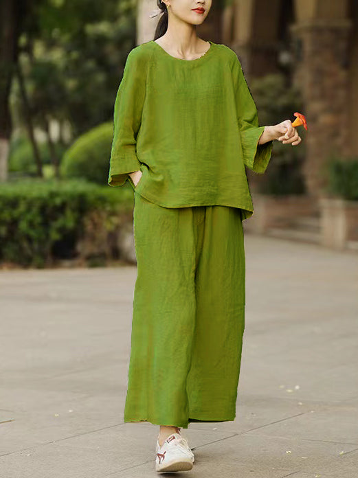 Elegant Solid Color Ladies Two-piece Suit