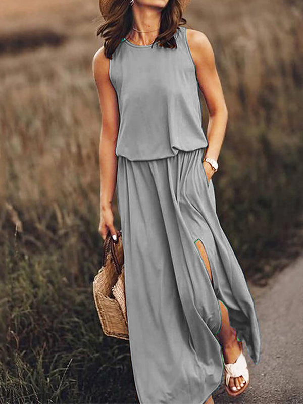 Round Neck Sleeveless Dress