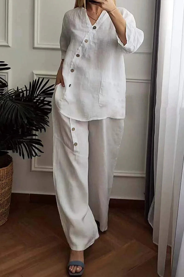 Everyone Loves Button Comfort Ladies Two-Piece Set