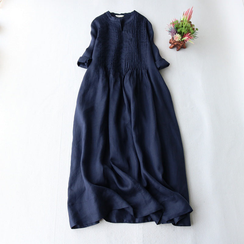 Elegant Accordion Pleated Women'S Dress