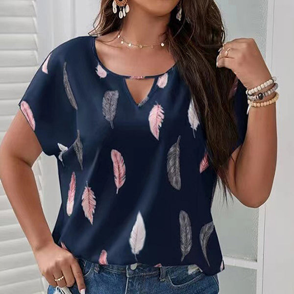 Feather Print Women's Top