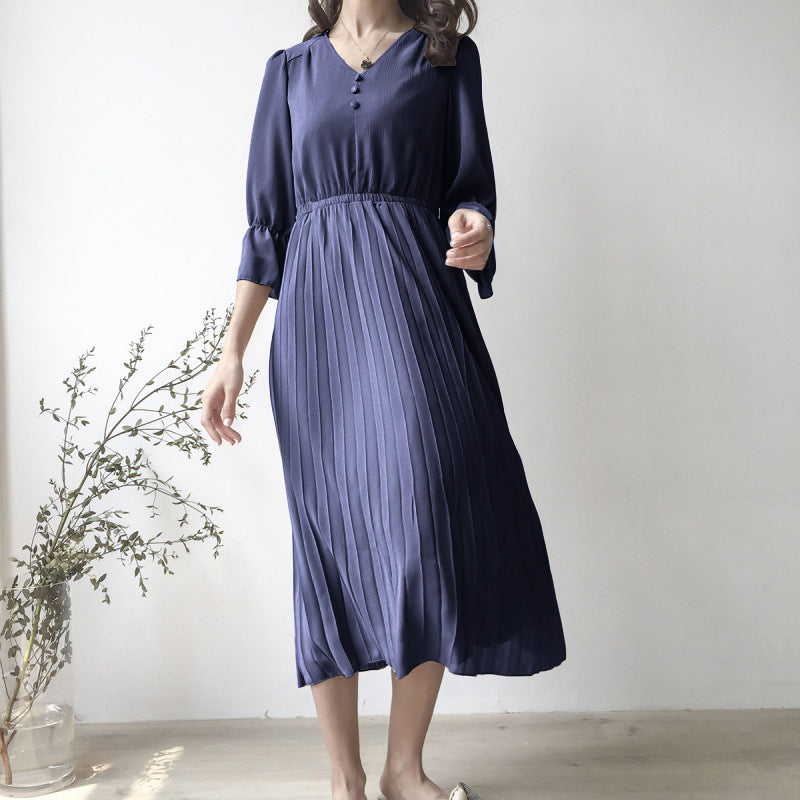 Chiffon Pleated Women's Dress