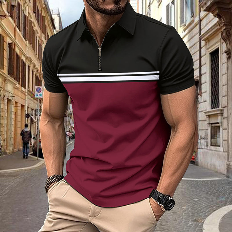 Stylish Contrasting Zipper Shirt