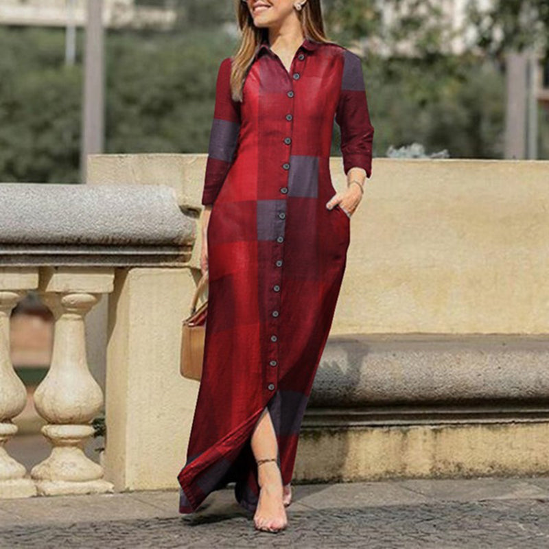 Elegant Fashion Lapel Cardigan Dress