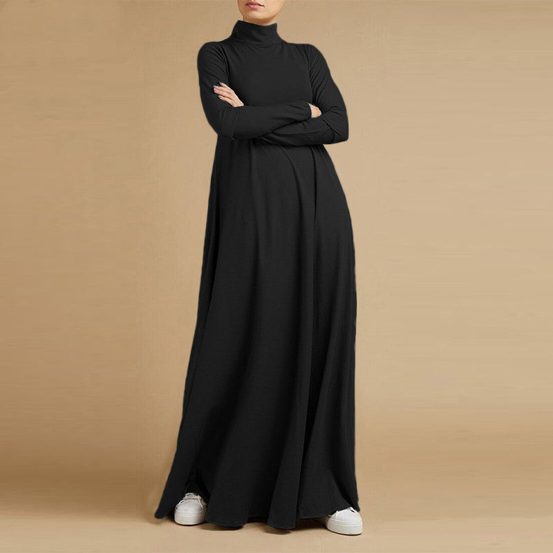 Elegant Long Sleeve Turtleneck Dress