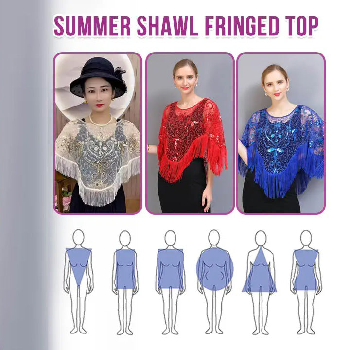 Summer Shawl Fringe Top