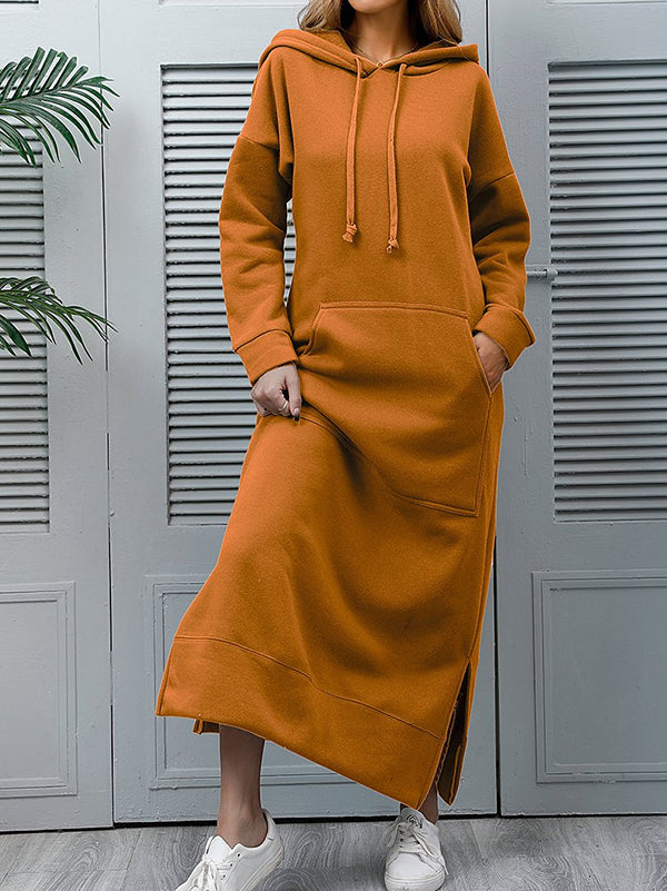 Knitted Hooded Casual Dress