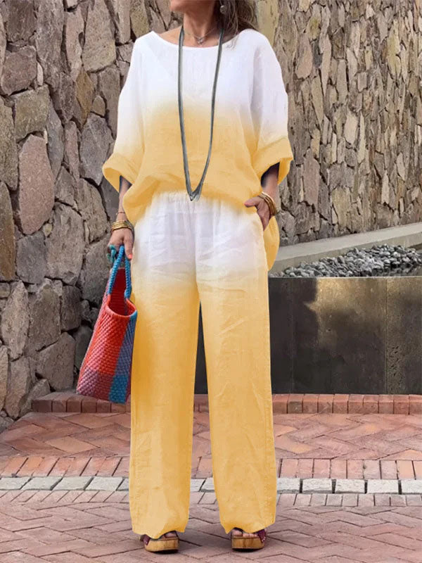 New Fashion Gradient Ladies Two Piece Suit