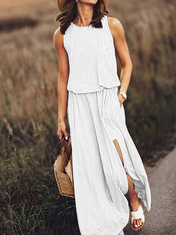 Round Neck Sleeveless Dress