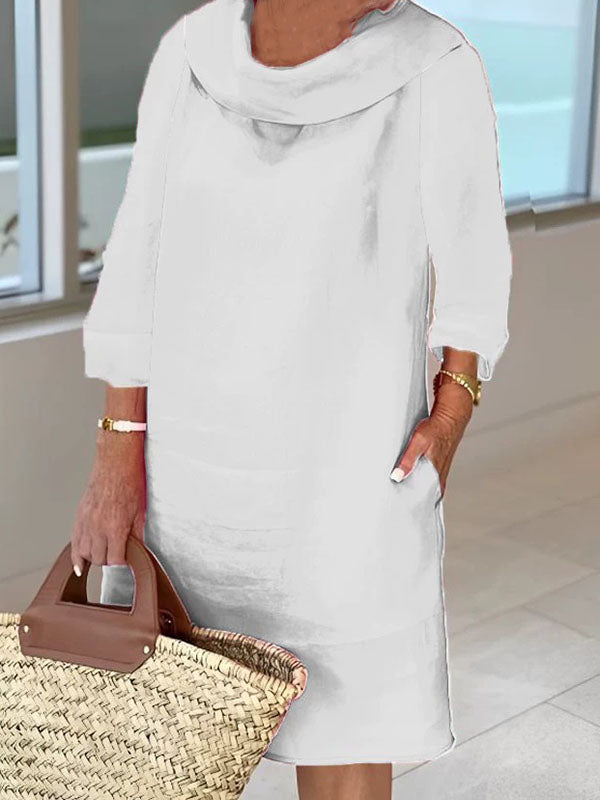 Temperament Commuting Round Neck Casual Style Dress