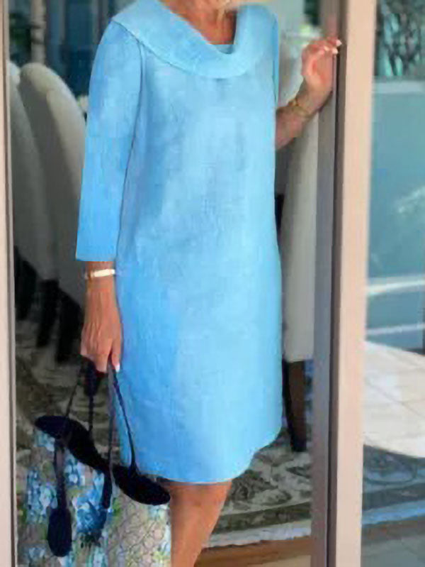 Temperament Commuting Round Neck Casual Style Dress