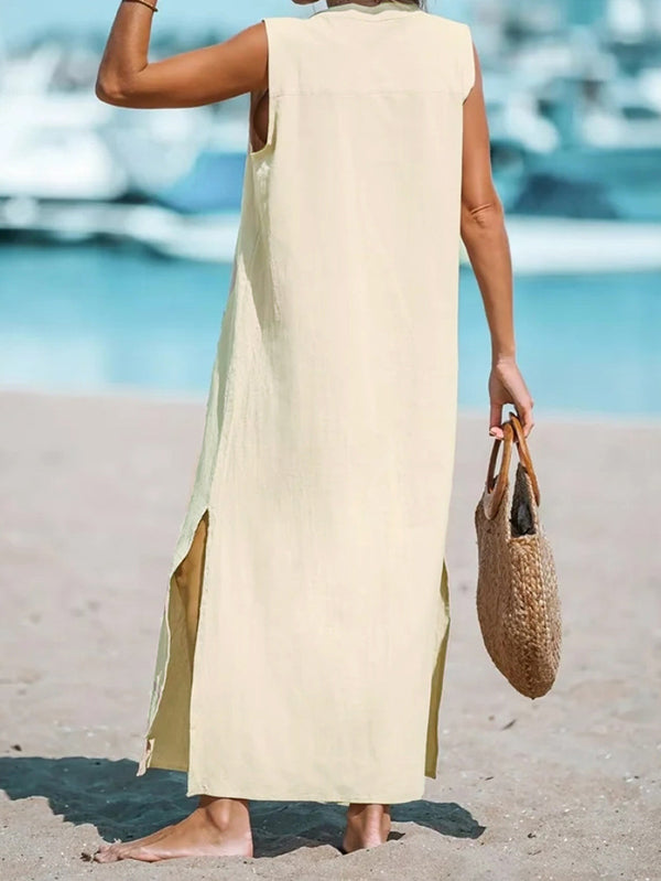 Elegant Single Breasted Ladies Dress