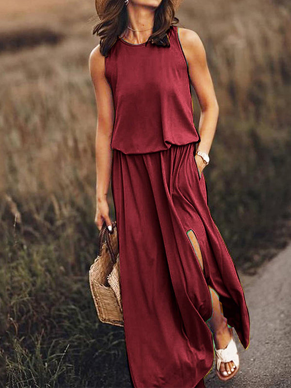 Round Neck Sleeveless Dress