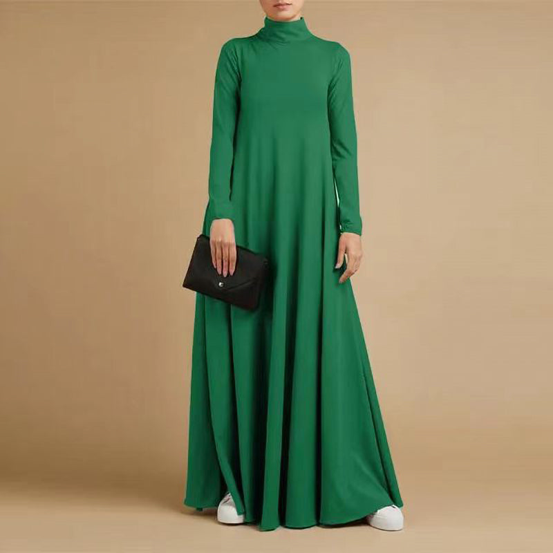 Elegant Long Sleeve Turtleneck Dress Jialoe