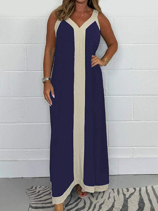 Temperament Contrast Color Outdoor Leisure Dress