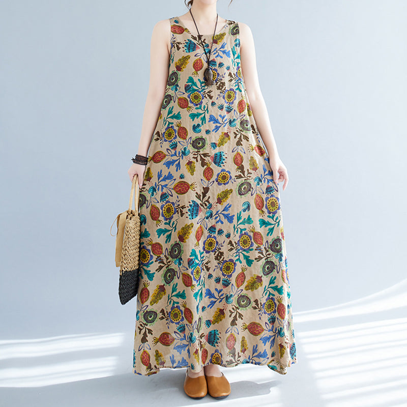 Printed Sleeveless Women’s Dress