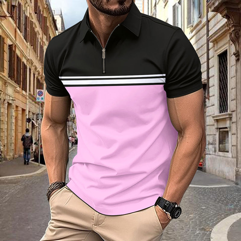 Stylish Contrasting Zipper Shirt